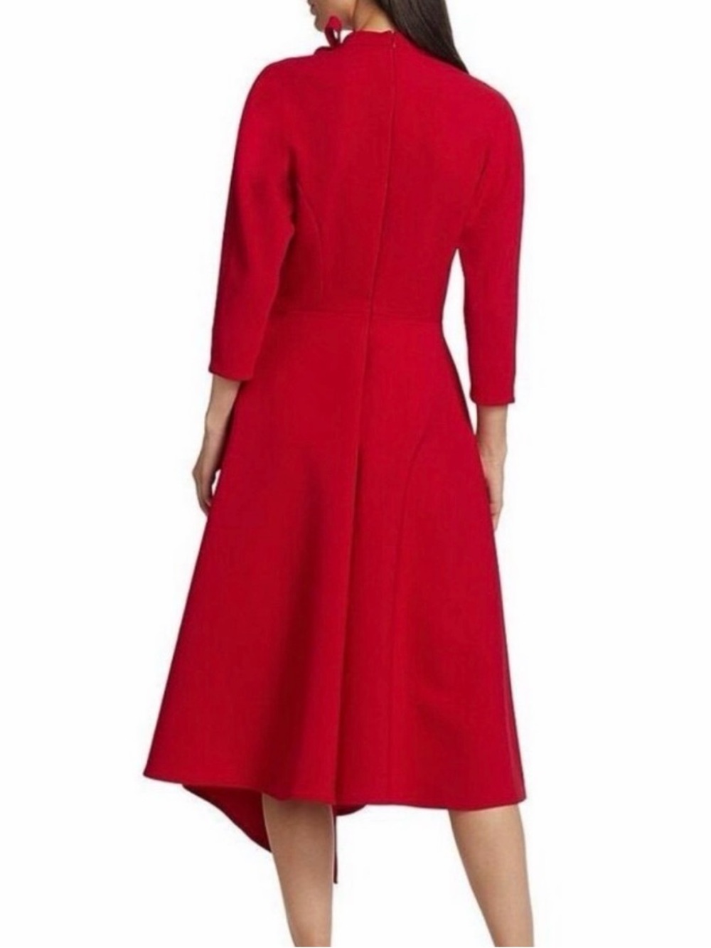 Teri Jon- Classic Red A-Line Midi Dress - Women's